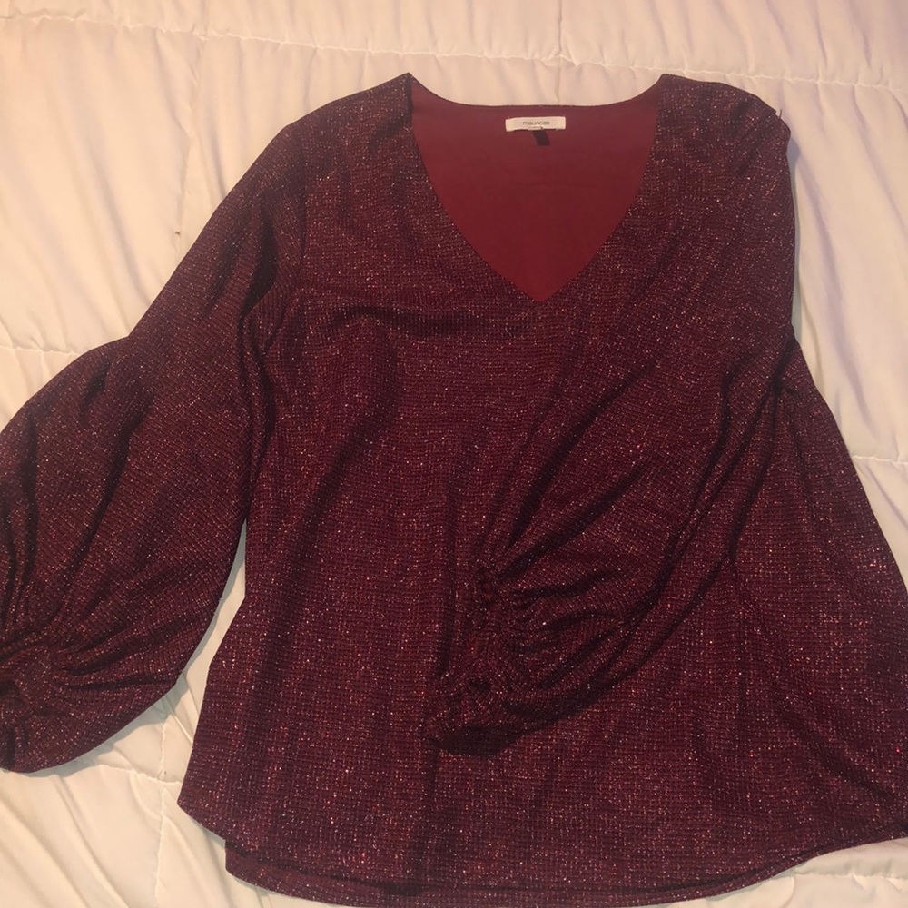 Sparkle balloon sleeve blouse